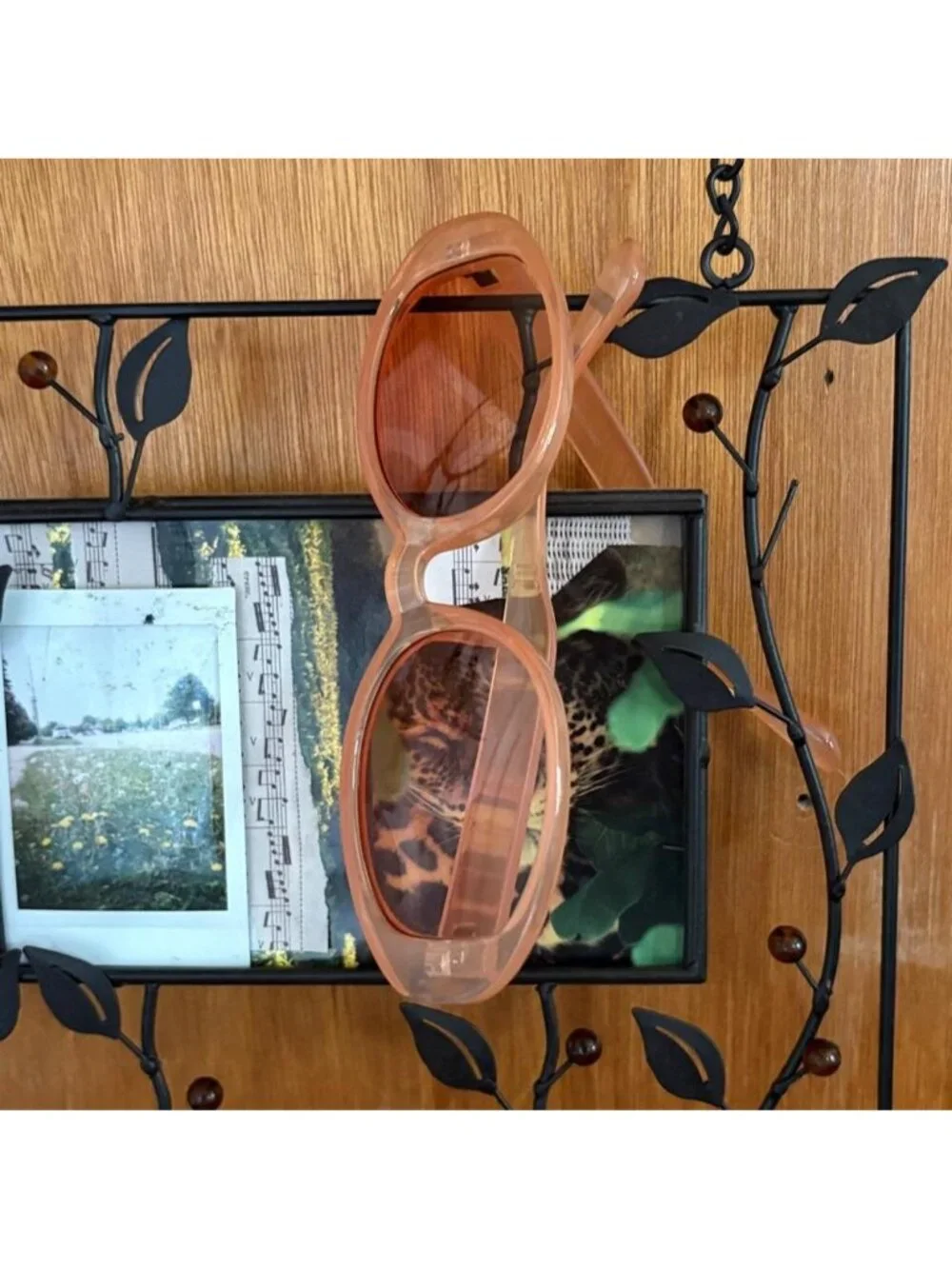 Orange Tinted Oval Sunglasses